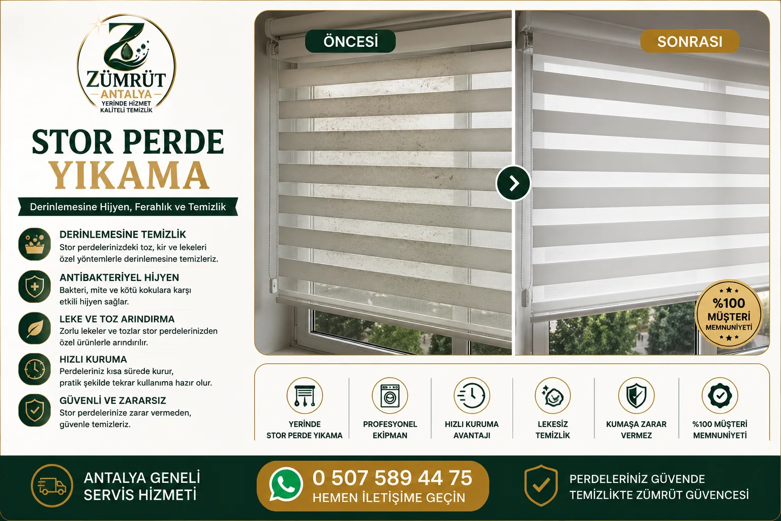 Antalya Stor Zebra Perde Yıkama